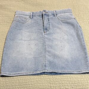 G by Giuliana Light Wash Denim Mini Skirt